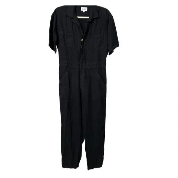 MATE THE LABEL WOMEN'S SHORT SLEEVE ORGANIC LINEN JUMPSUIT NWT $218 - Picture 9 of 12